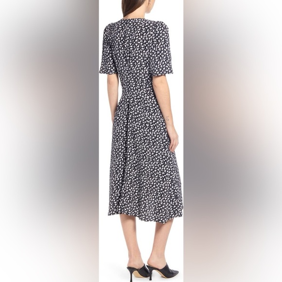 Something Navy Floral short sleeve Midi Dress 20164 - Picture 6 of 14